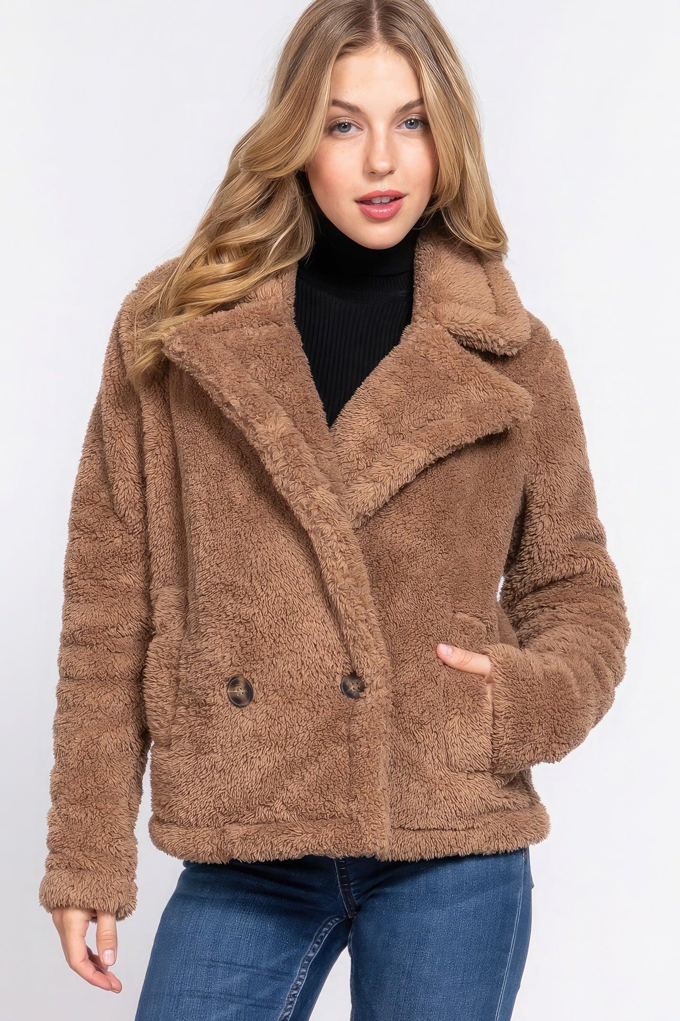 Faux Fur Sherpa Jacket - AMIClubwear