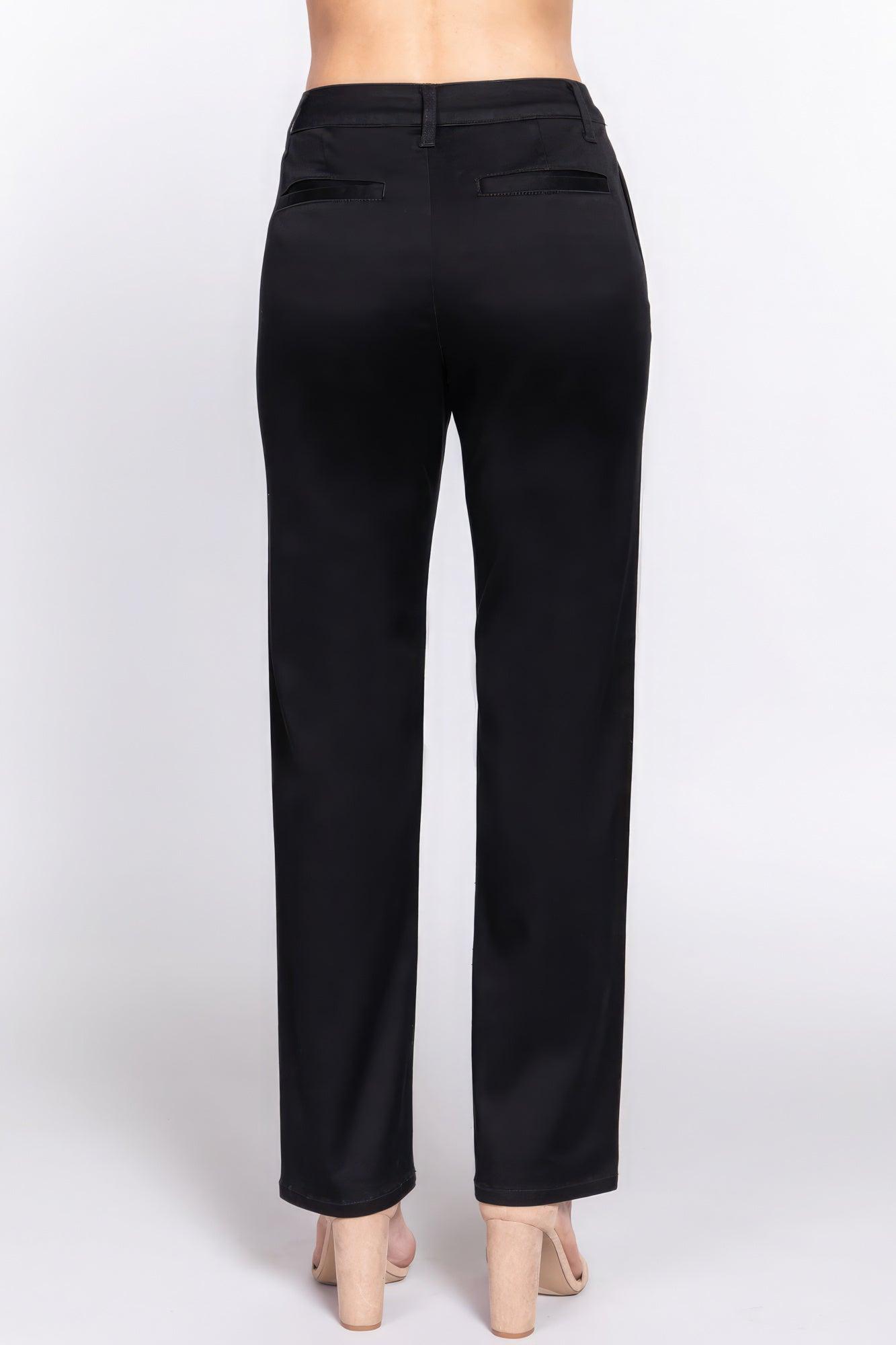 Straight Fit Twill Long Pants - AMIClubwear