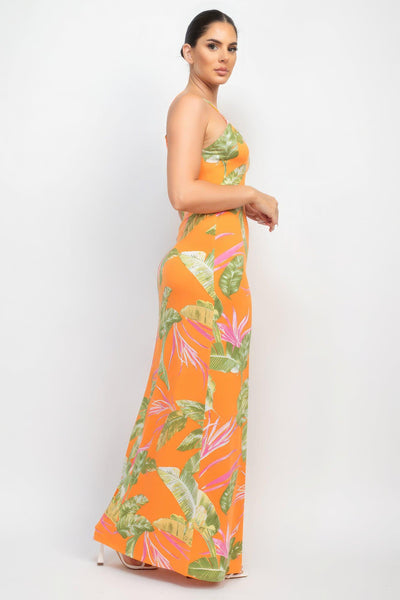 Scoop Tropical Print Maxi Dress - AMIClubwear