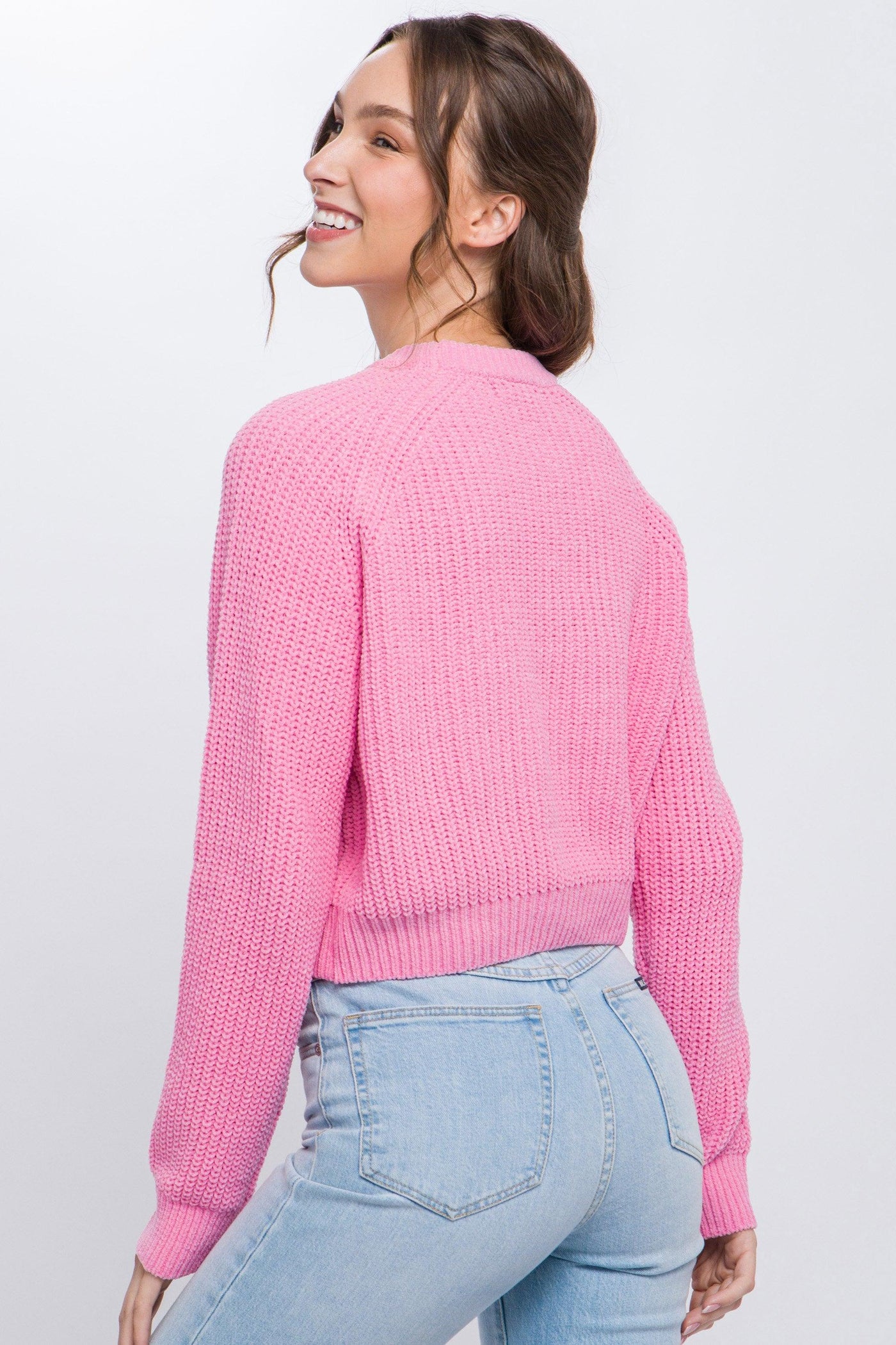 Knit Pullover Sweater With Cold Shoulder Detail - AMIClubwear