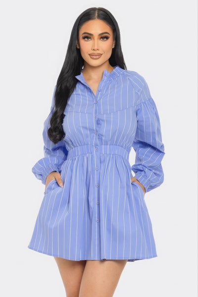 Striped Mini Dress - AMIClubwear