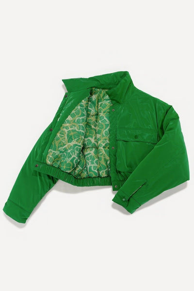 Shiny Puffer Bomber Jacket - AMIClubwear