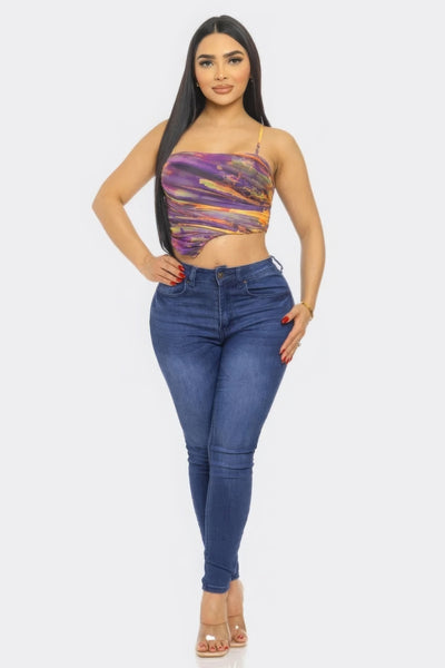 Mesh Print Top