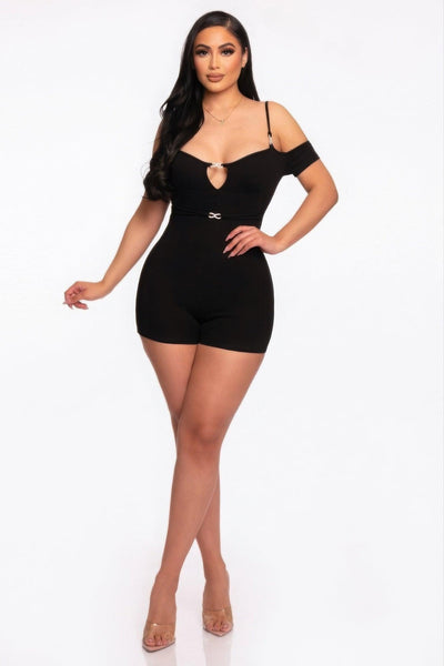 Infinity Off-shoulder Knitted Rompers - AMIClubwear