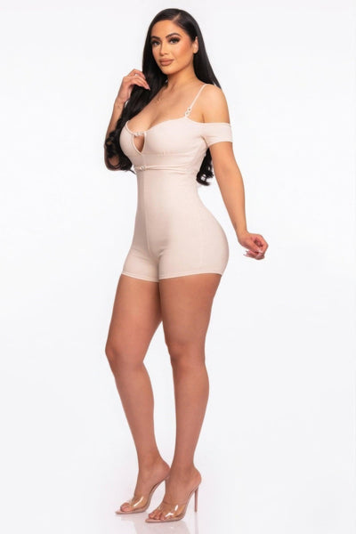 Infinity Off-shoulder Knitted Rompers - AMIClubwear