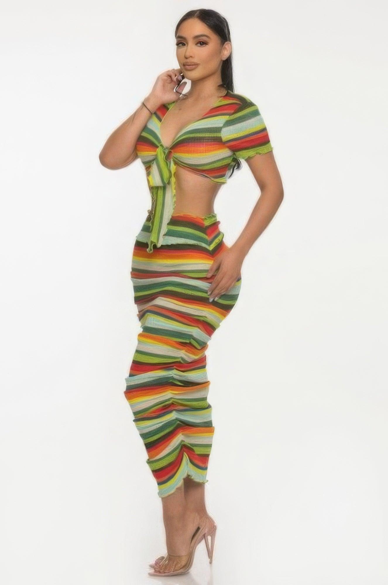 Color Me Mine Beach Sarong Skirt Set - AMIClubwear