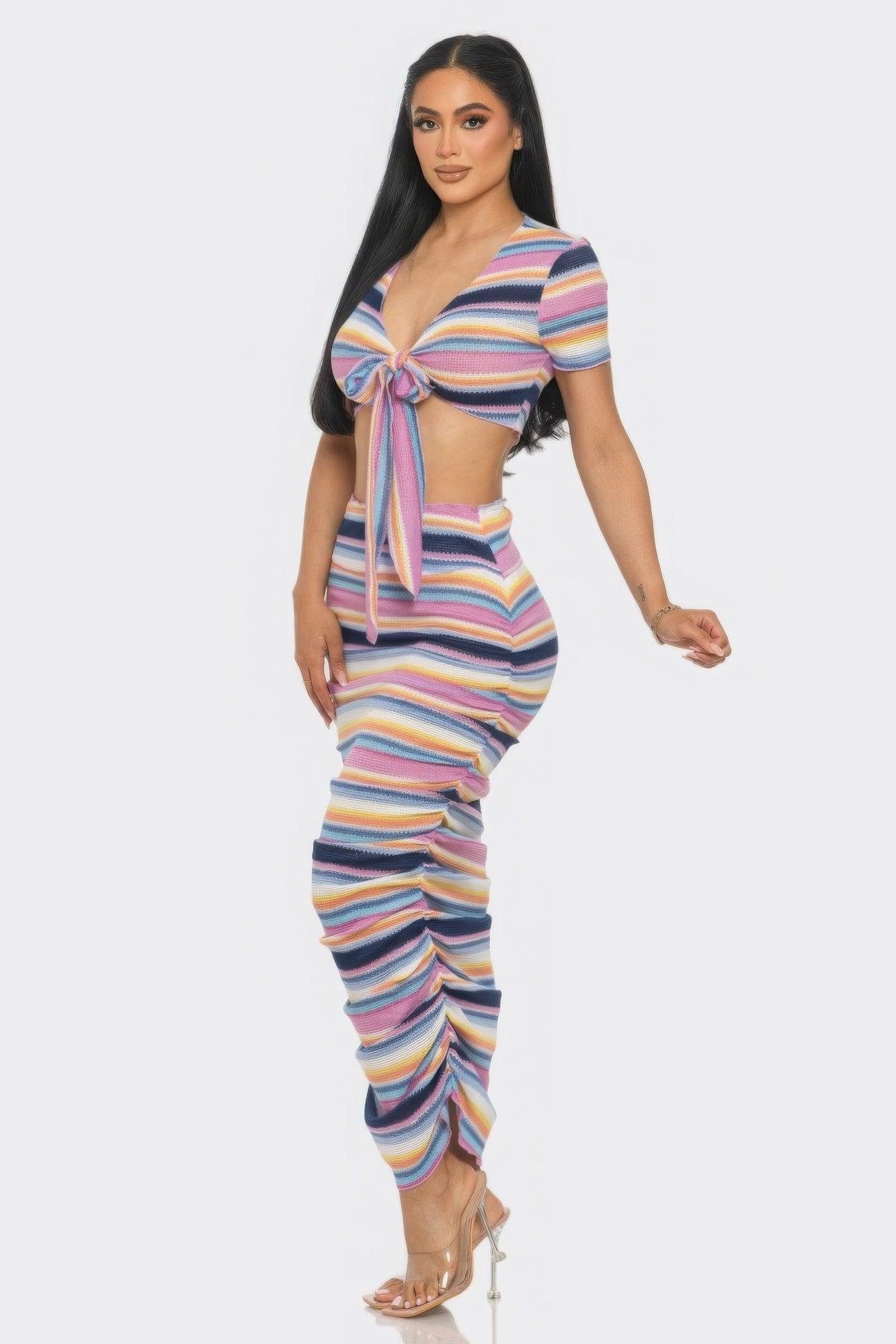 Color Me Mine Beach Sarong Skirt Set - AMIClubwear