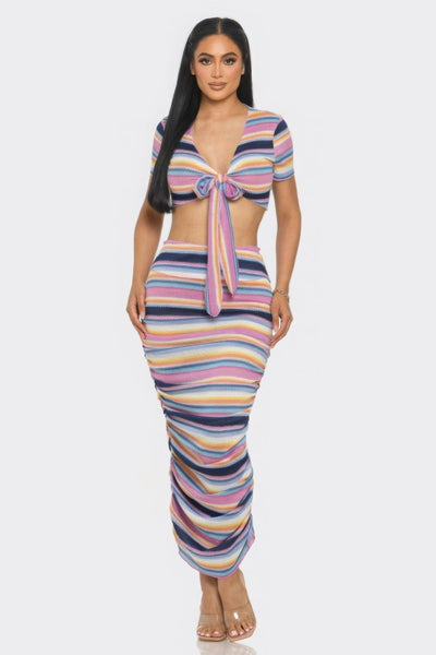 Color Me Mine Beach Sarong Skirt Set - AMIClubwear