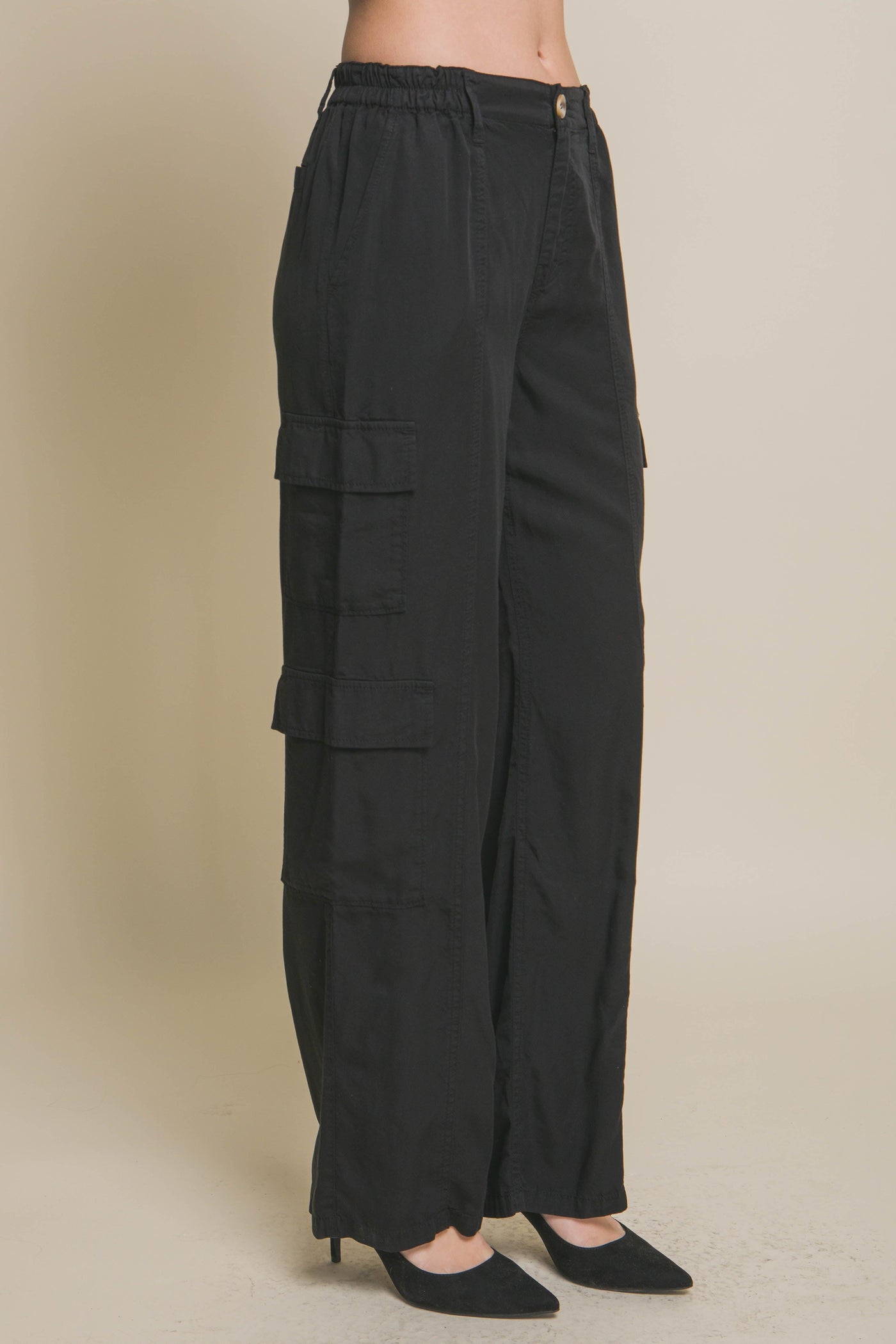 Full-length Tencel Pants With Cargo Pockets - AMIClubwear