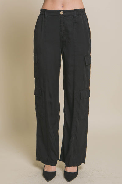 Full-length Tencel Pants With Cargo Pockets - AMIClubwear