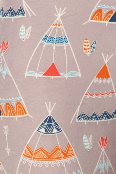 Teepee Print, High Rise, Fitted Leggings, With An Elastic Waistband