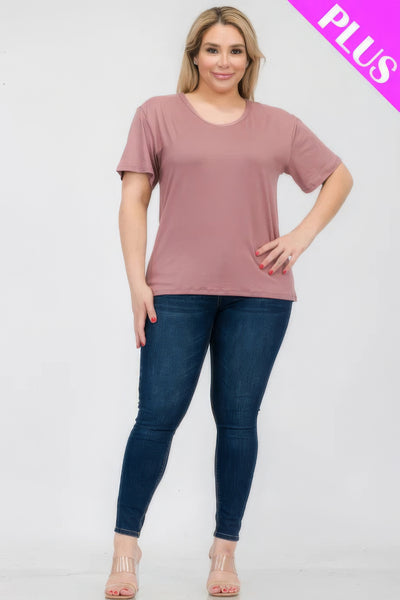 Plus Size Basic Short Sleeve T-shirt