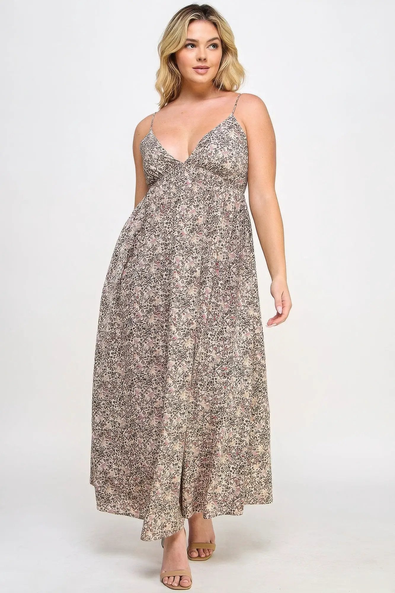 Floral Maxi Dress With Tie Back