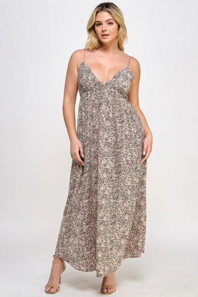 Floral Maxi Dress With Tie Back