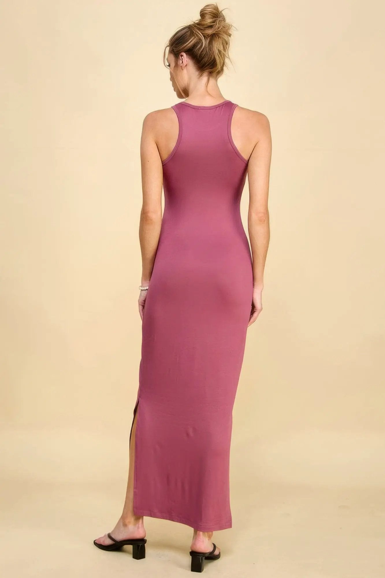 High Neck Side Slit Max Dress