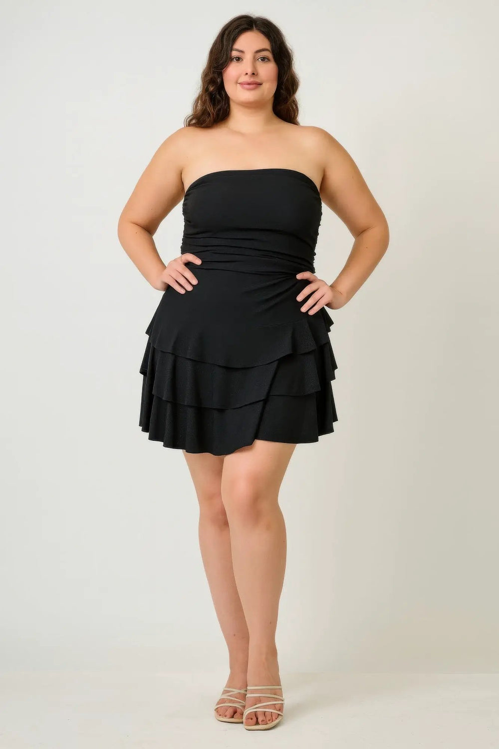 cap sleeve bridesmaid dresses Stretch Satin V-Neck Sleeveless Bridesmaid Dress| Plus Size