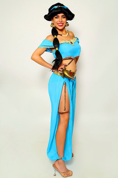 Blue Gold Sequin Gem 4 Pc Princess Jas Costume