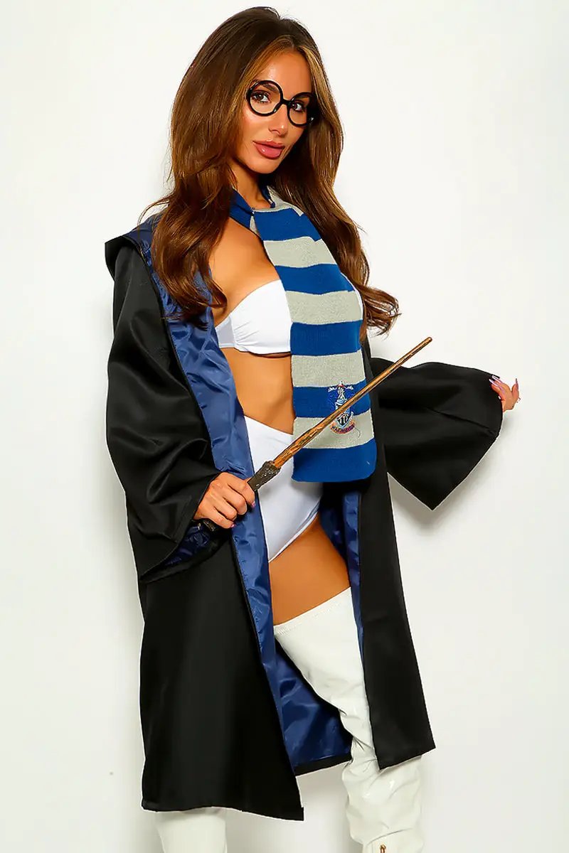Claw Of Raven Blue Sexy Wizard 3 Piece Harry Halloween Costume