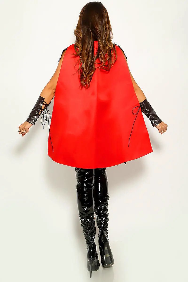 Sexy Brown Red Gladiator 3 Pc Costume
