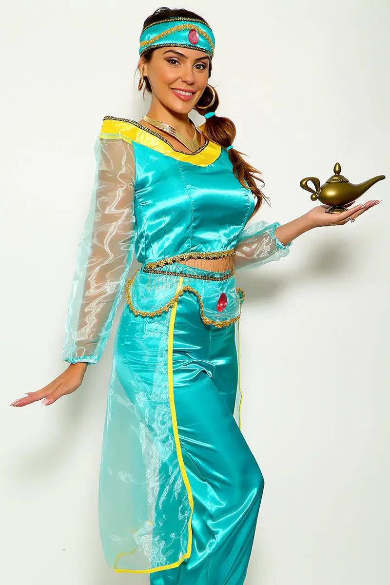 Jade Gold Sequin Satin Sexy Princess Jas 3 Pc Costume