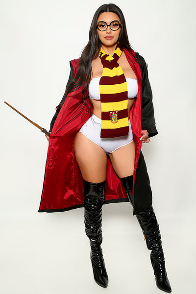 Burgundy Sexy Wizard 3 Piece Harry Halloween Costume