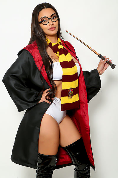 Burgundy Sexy Wizard 3 Piece Harry Halloween Costume