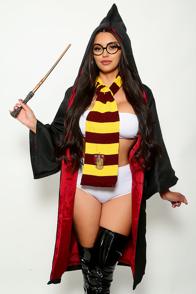 Burgundy Sexy Wizard 3 Piece Harry Halloween Costume