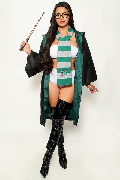 Green Sexy Wizard 3 Piece Harry Halloween Costume