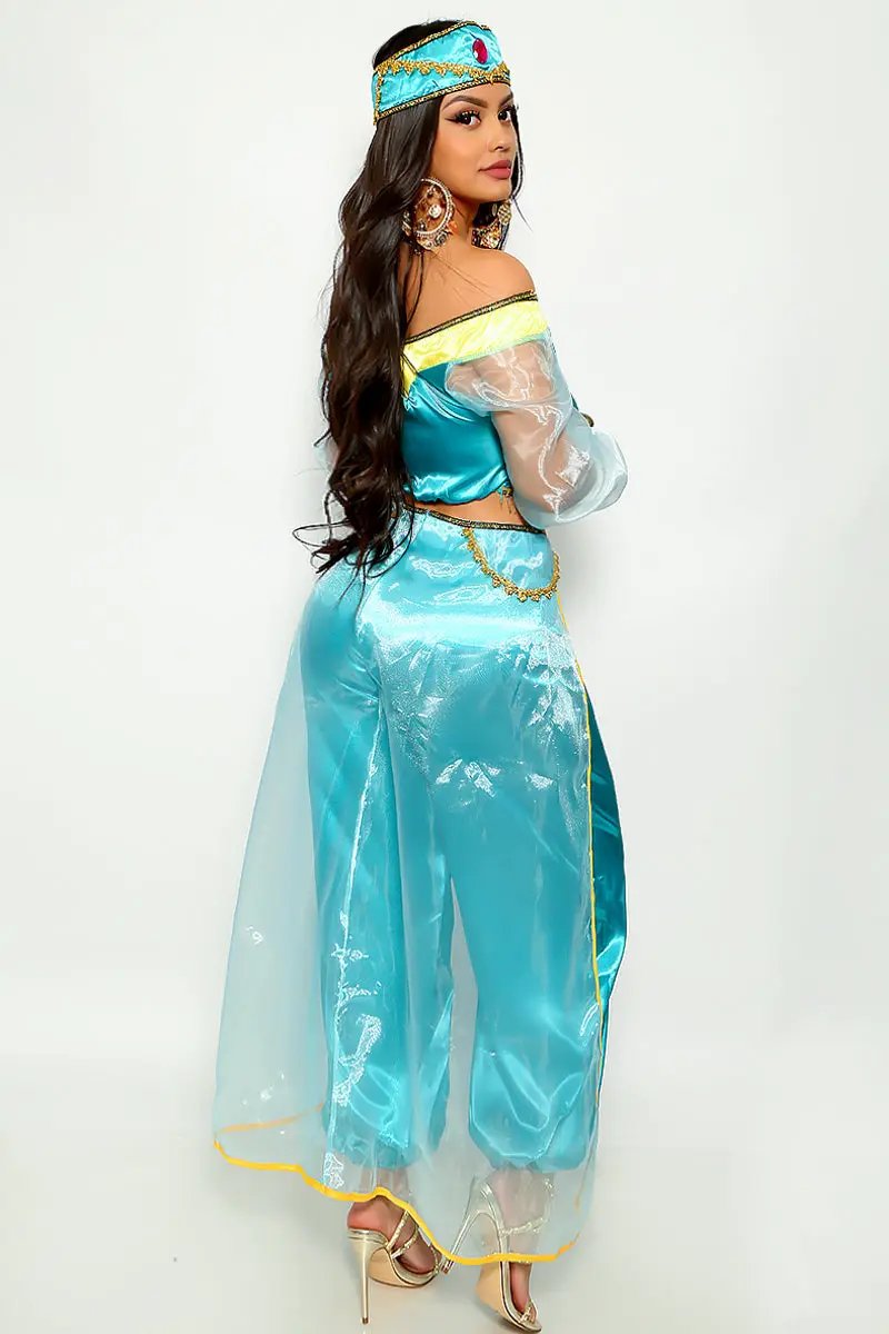 Jade Gold Sequin Mesh Satin Sexy Princess Jas 3 Pc Costume