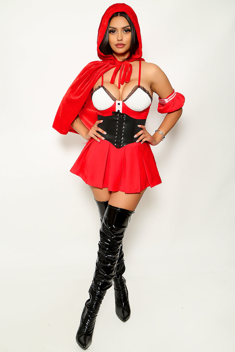 Red Cape 5Pc Sexy Little Riding Hood Costume