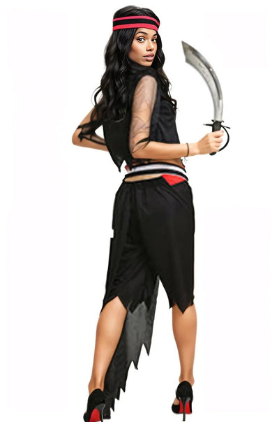 Black White Skull Sexy Pirate Costume