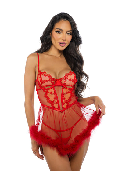 LI719 - Baroque Heart Babydoll 2-Piece Set