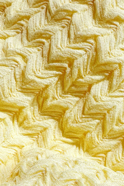 Yellow Textured Bow Lace Sexy 2Pc Swimsuit Set Bikini