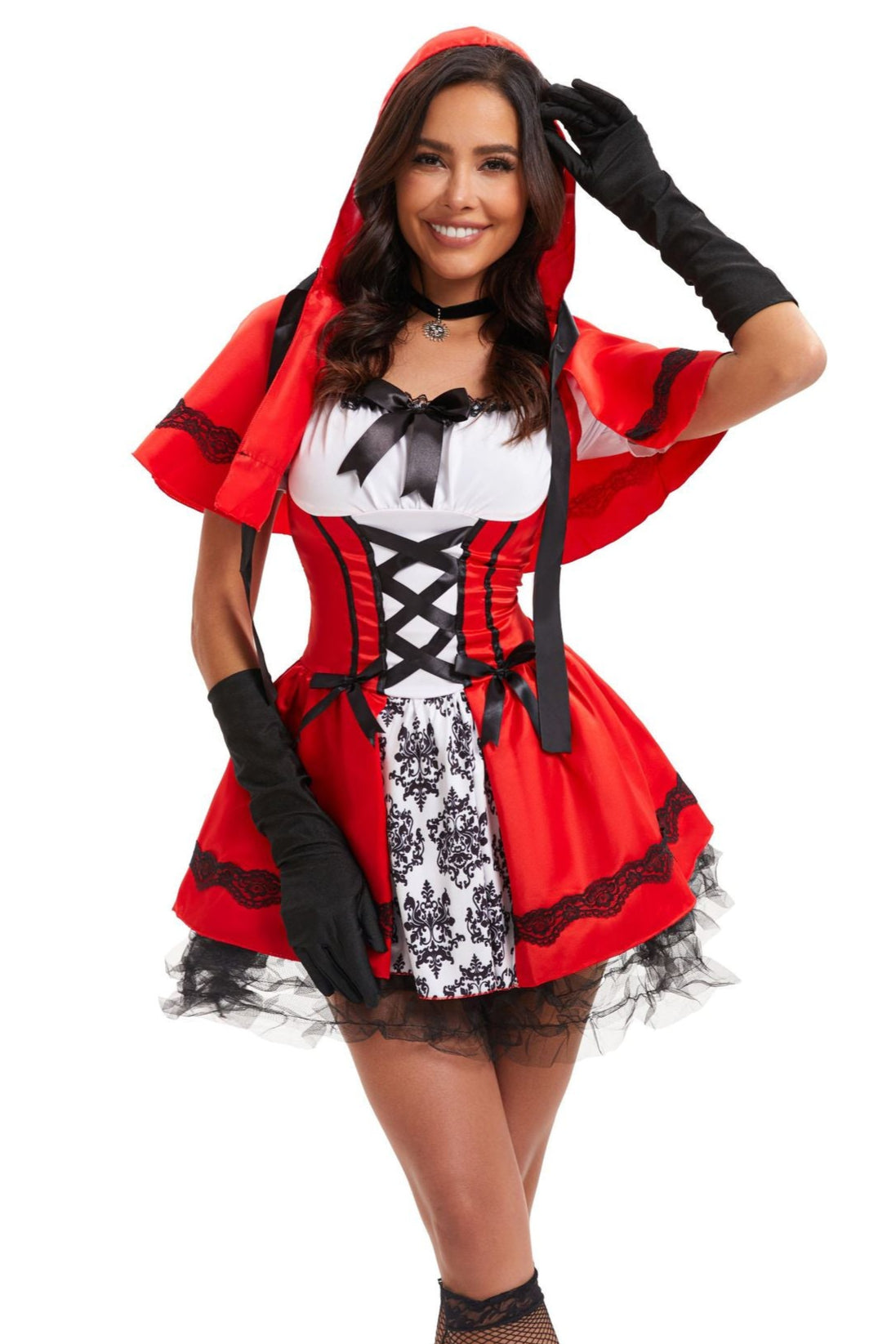 Red Black Cape Sexy Little Red Riding hood Costume