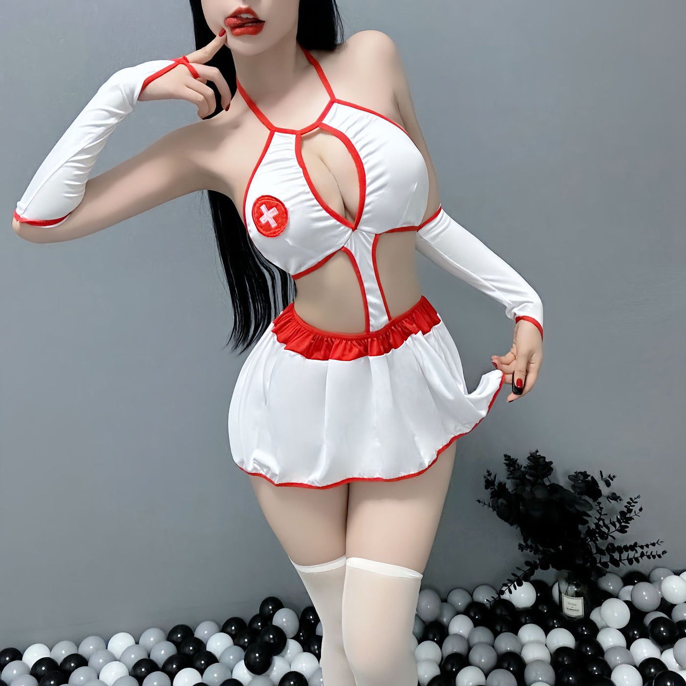 White Red 4Pc Ultra Sexy Nurse Costume