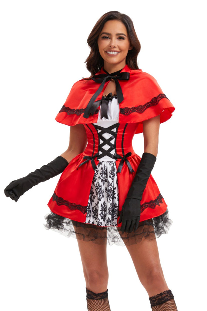 Red Black Cape Sexy Little Red Riding hood Costume