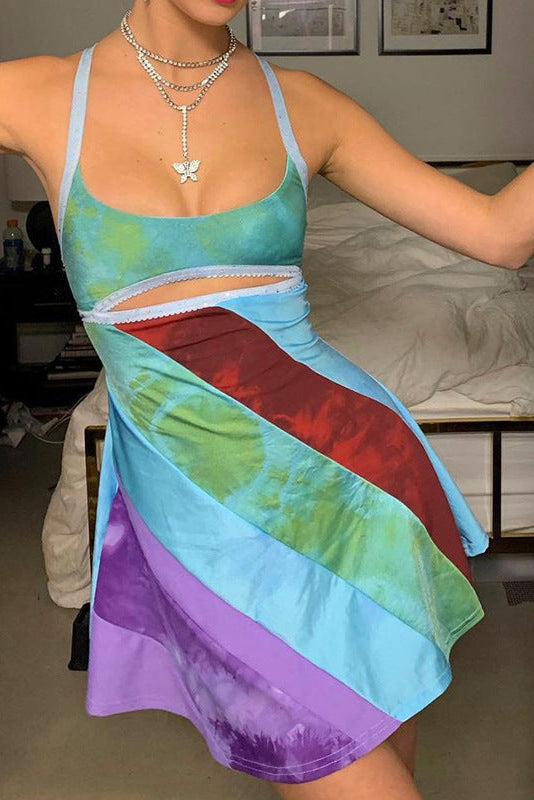 Multi Green Cut-Out Sexy 13 To 30 Movie Character Dress Costume