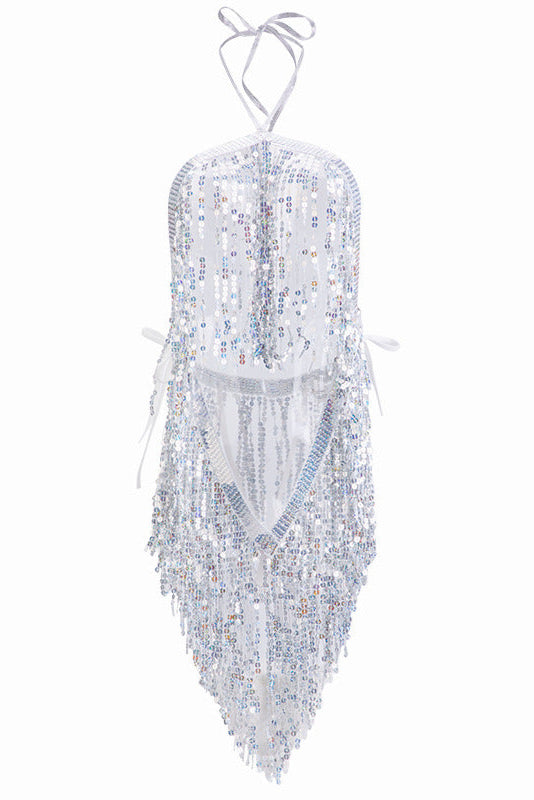 Silver Sequin Ultra Sexy 1Pc Costume
