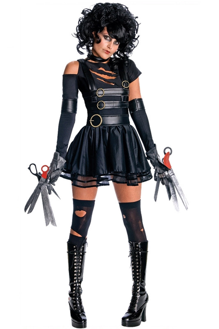 Black Edward Scissorhands Ruffle Sexy 2Pc Costume