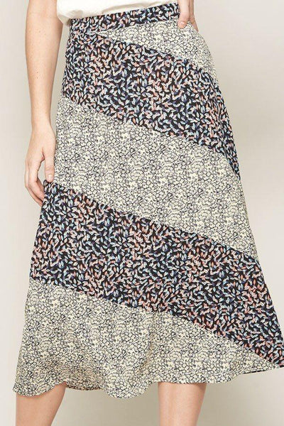 A Floral-print Woven Midi Skirt - AMIClubwear