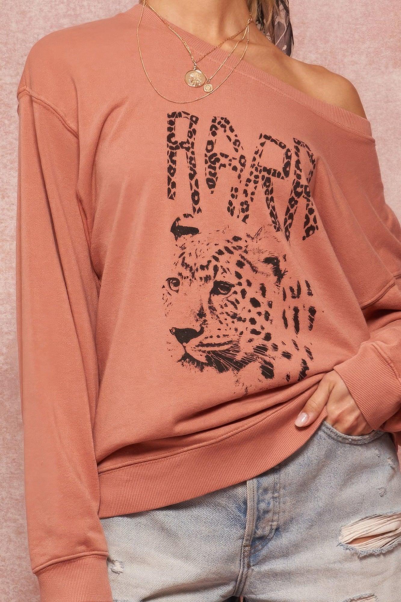 A Garment Dyed French Terry Graphic Sweatshirt - AMIClubwear