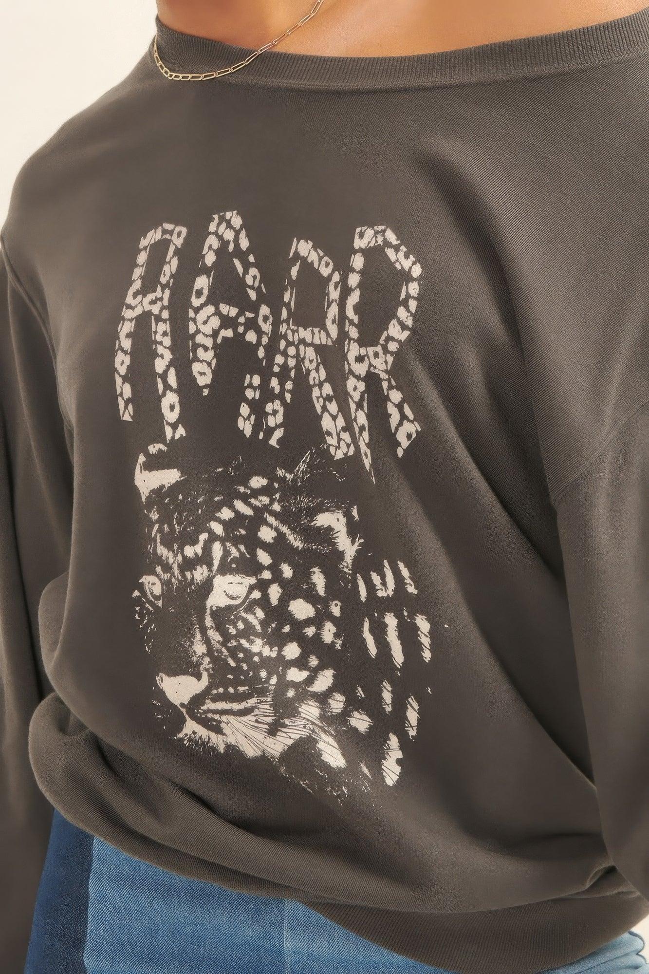 A Garment Dyed French Terry Graphic Sweatshirt - AMIClubwear