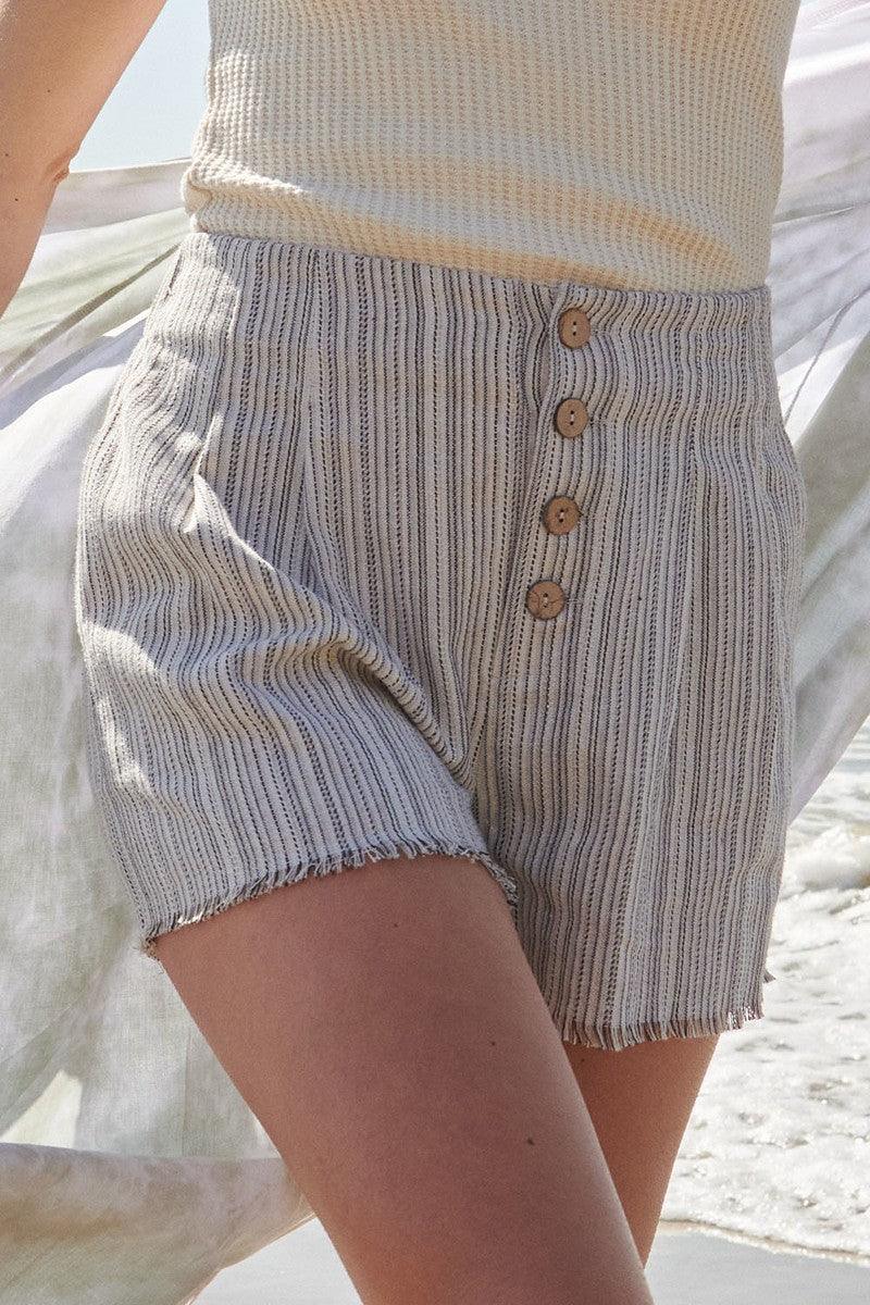 A Pair Of Striped Woven Shorts - AMIClubwear