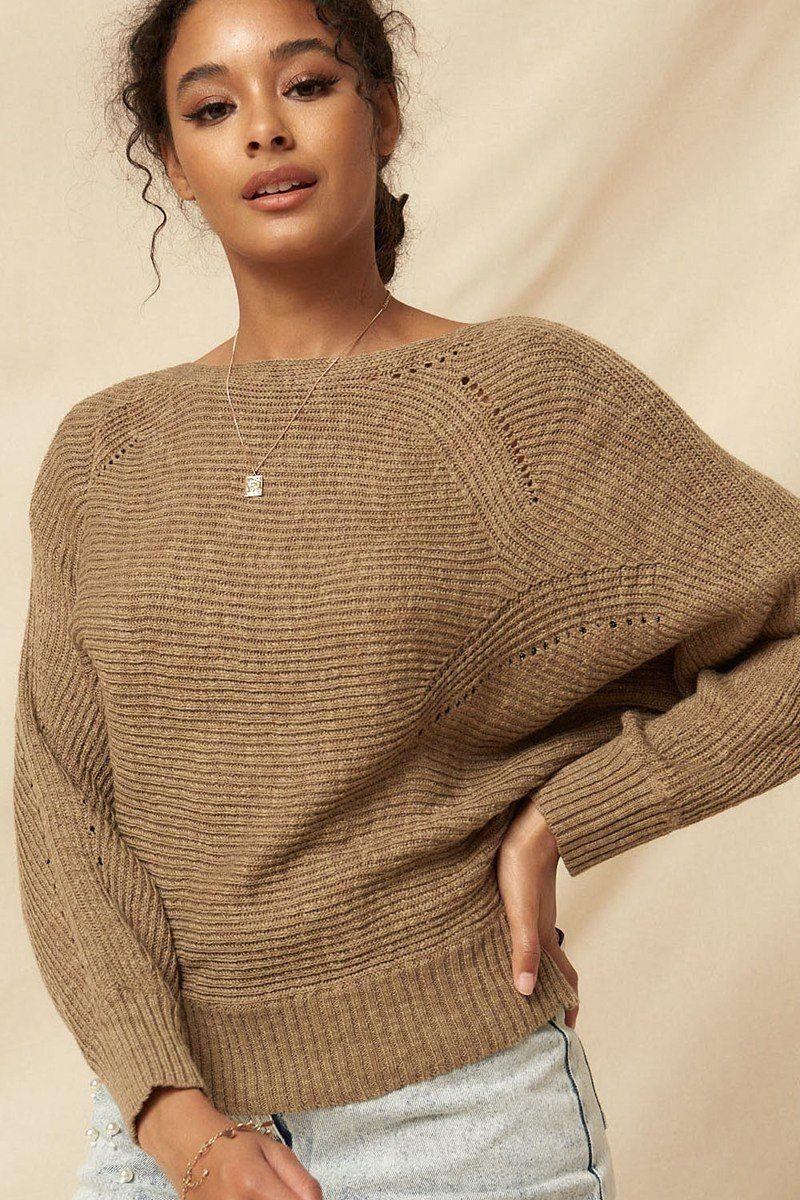 A Ribbed Knit Sweater - AMIClubwear