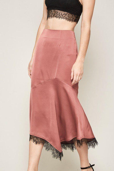 A Solid Woven Midi Skirt - AMIClubwear