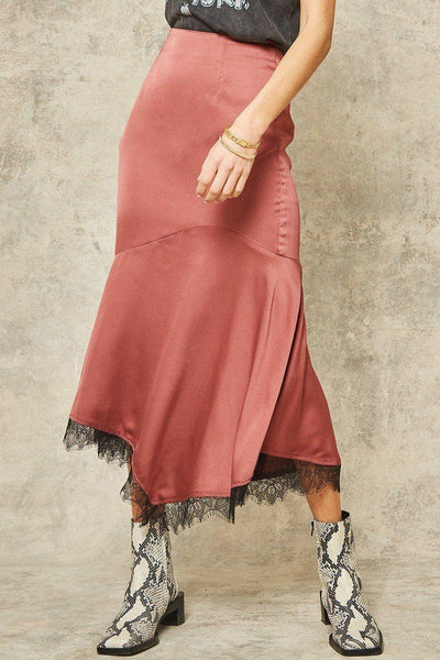 A Solid Woven Midi Skirt - AMIClubwear