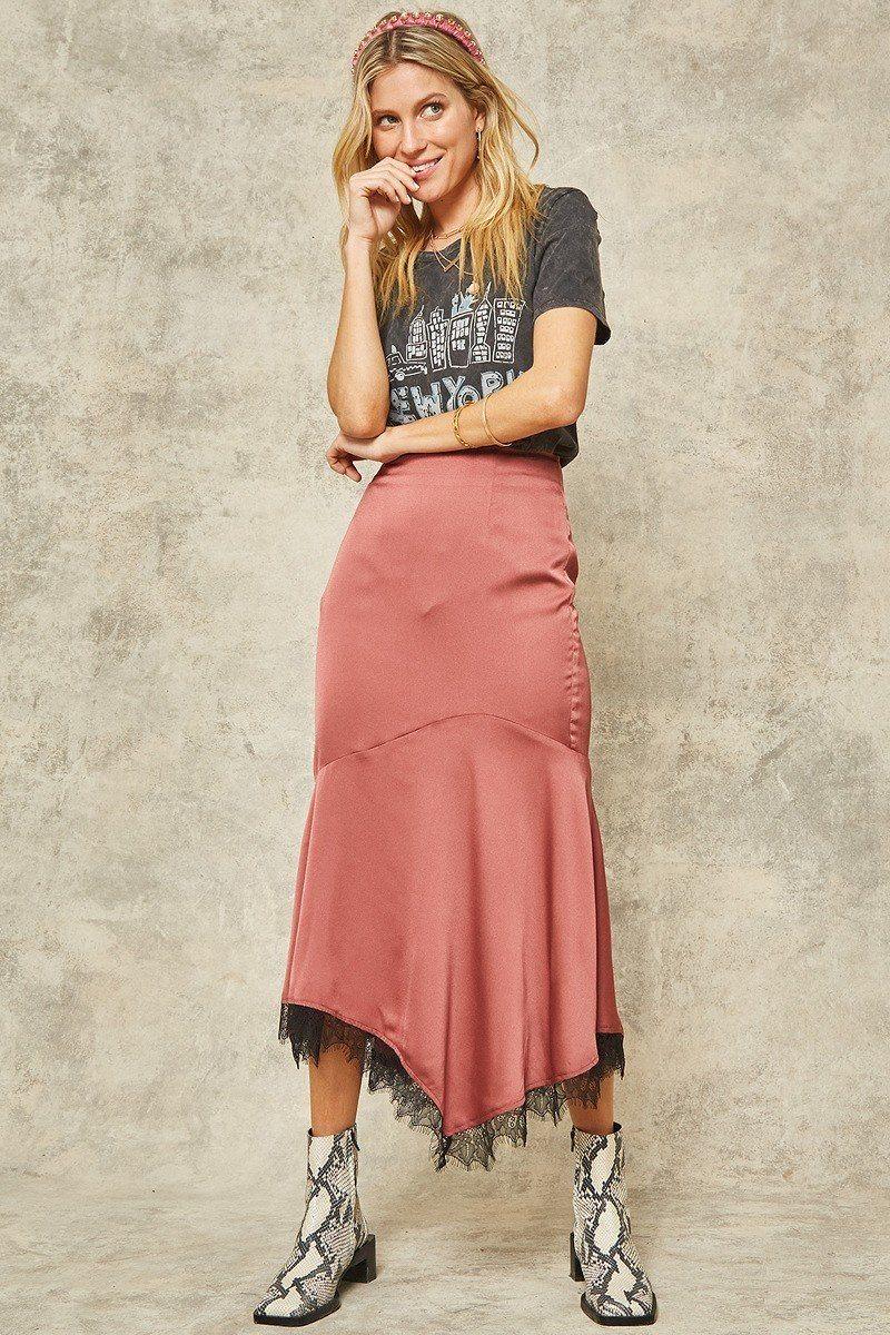 A Solid Woven Midi Skirt - AMIClubwear