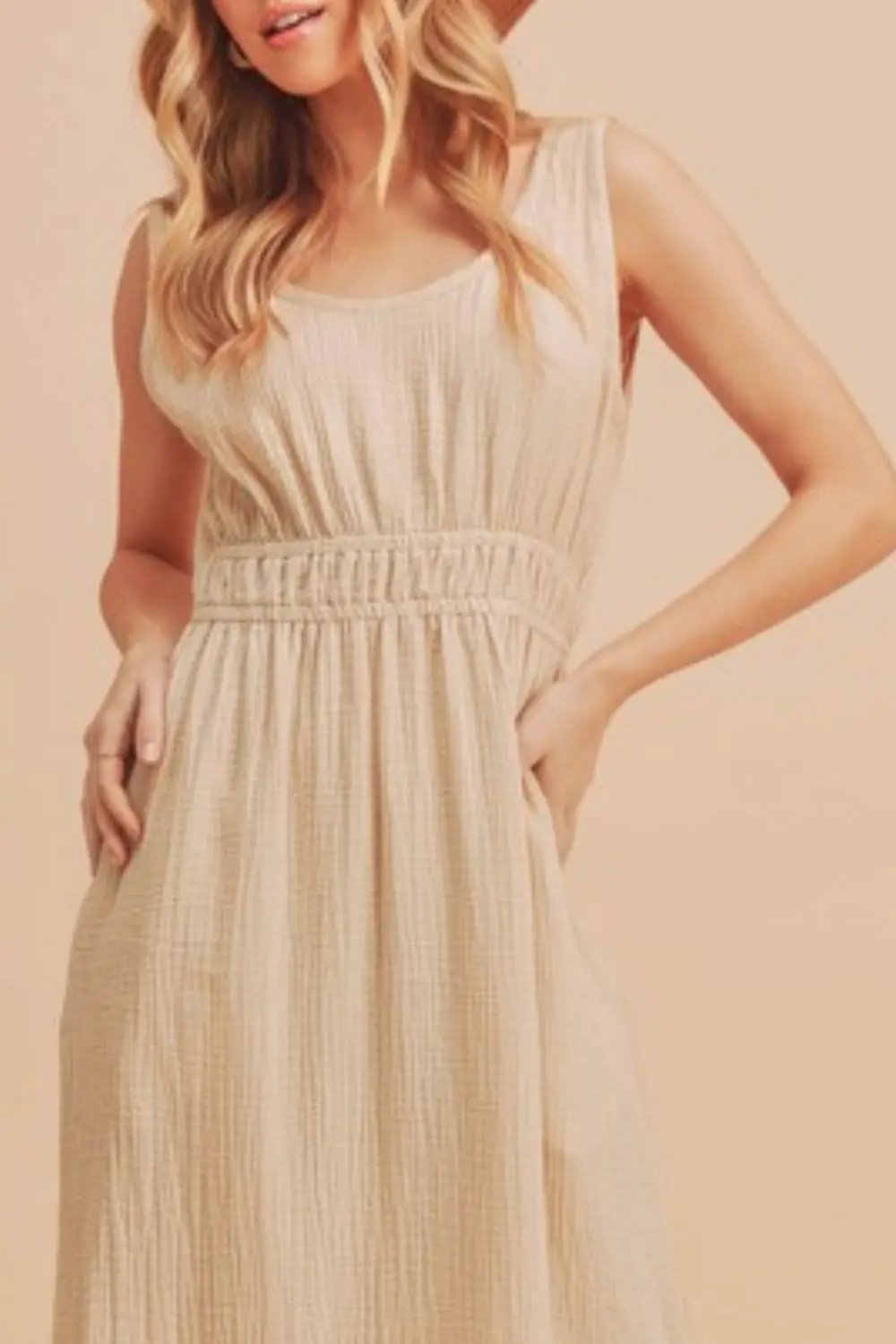 Aemi + Co Side Slit Round Neck Sleeveless Tank Dress