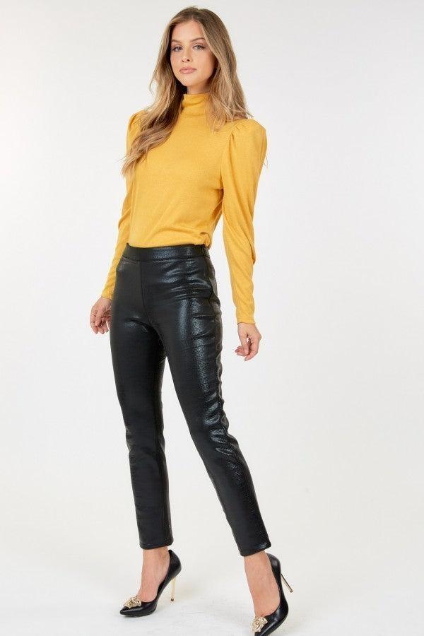 Animal Skin Vinyl Ankle Pants - AMIClubwear