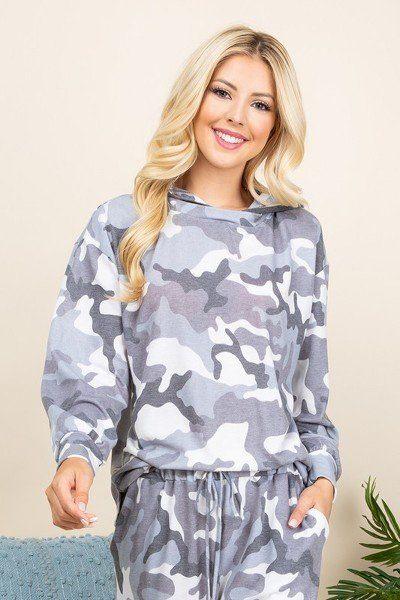 Army Camo French Terry Printed Hoodie - AMIClubwear